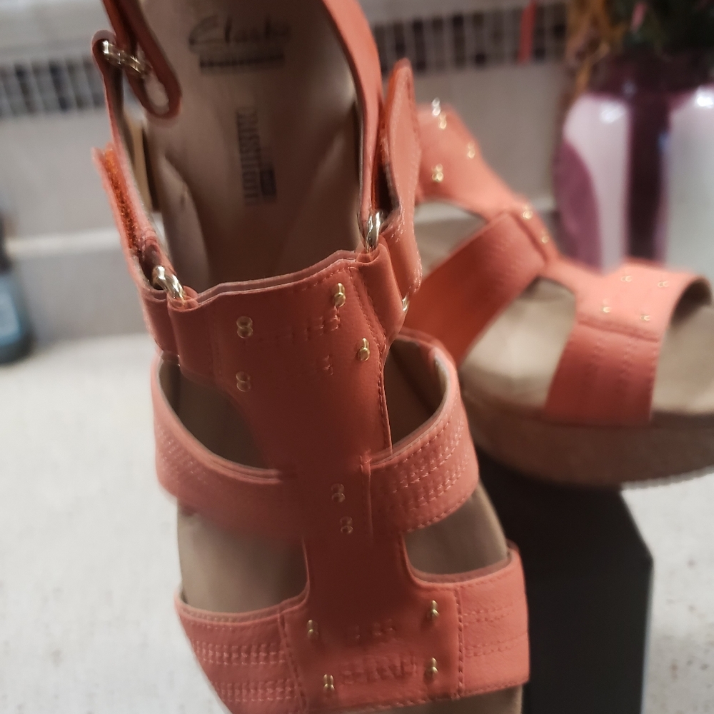 CLARKS WOMEN'S ANNADEL IVORY ORCHID CORAL 8.5M - Picture 11 of 12